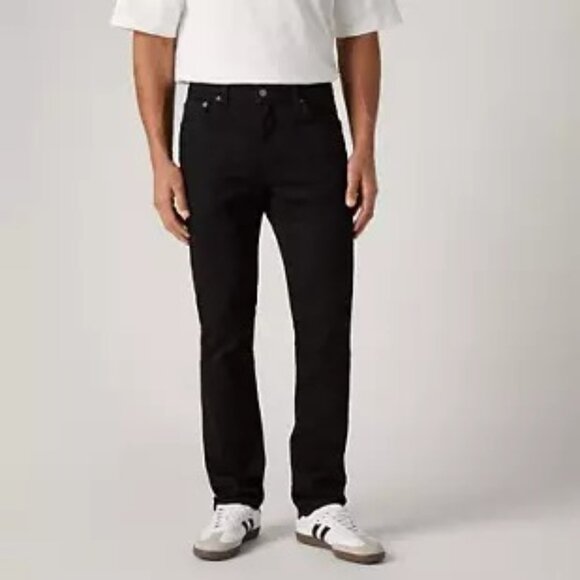 Levis 511 Jeans Mens 34x32 Black Slim Straight Mid Rise Dark Wash Stretch Denim - Picture 1 of 16